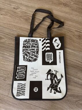 lululemon Brown & White Graphic Tote